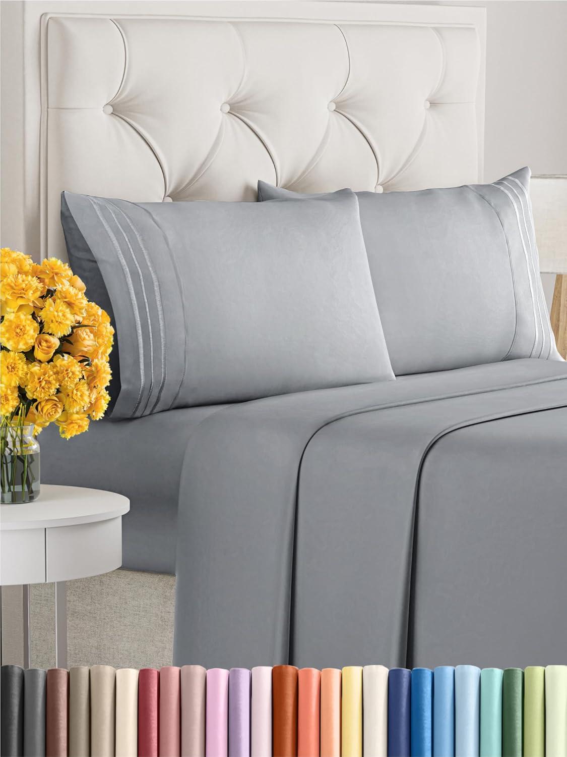 Steel Blue Ultra Soft Microfiber 4-Piece Bed Sheet Set