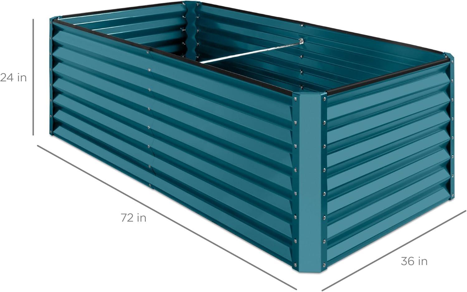 Peacock Blue 6x3x2ft Outdoor Metal Raised Garden Bed Planter