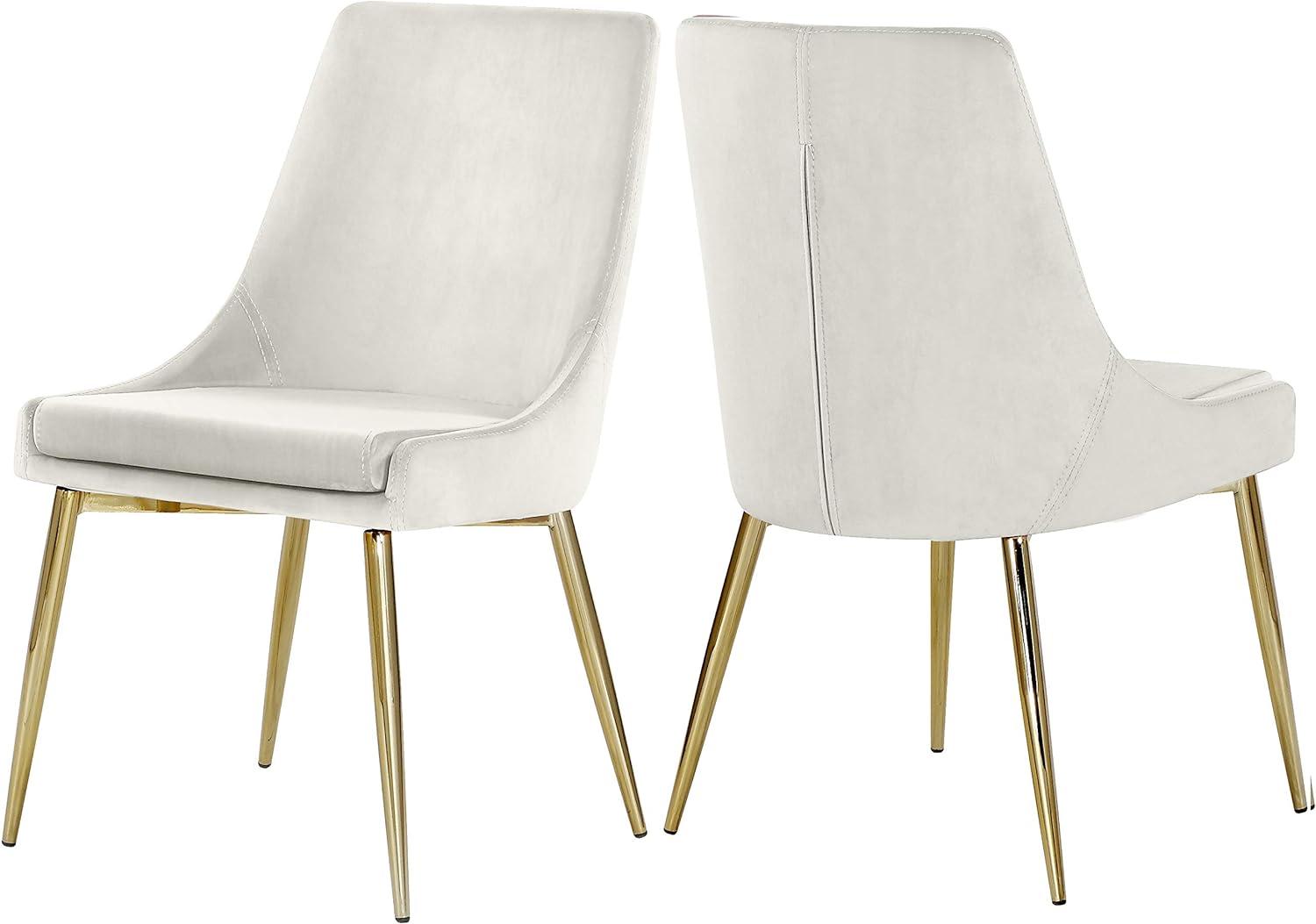 Meridian Furniture Karina Cream Velvet Dining Chair (Set of 2)