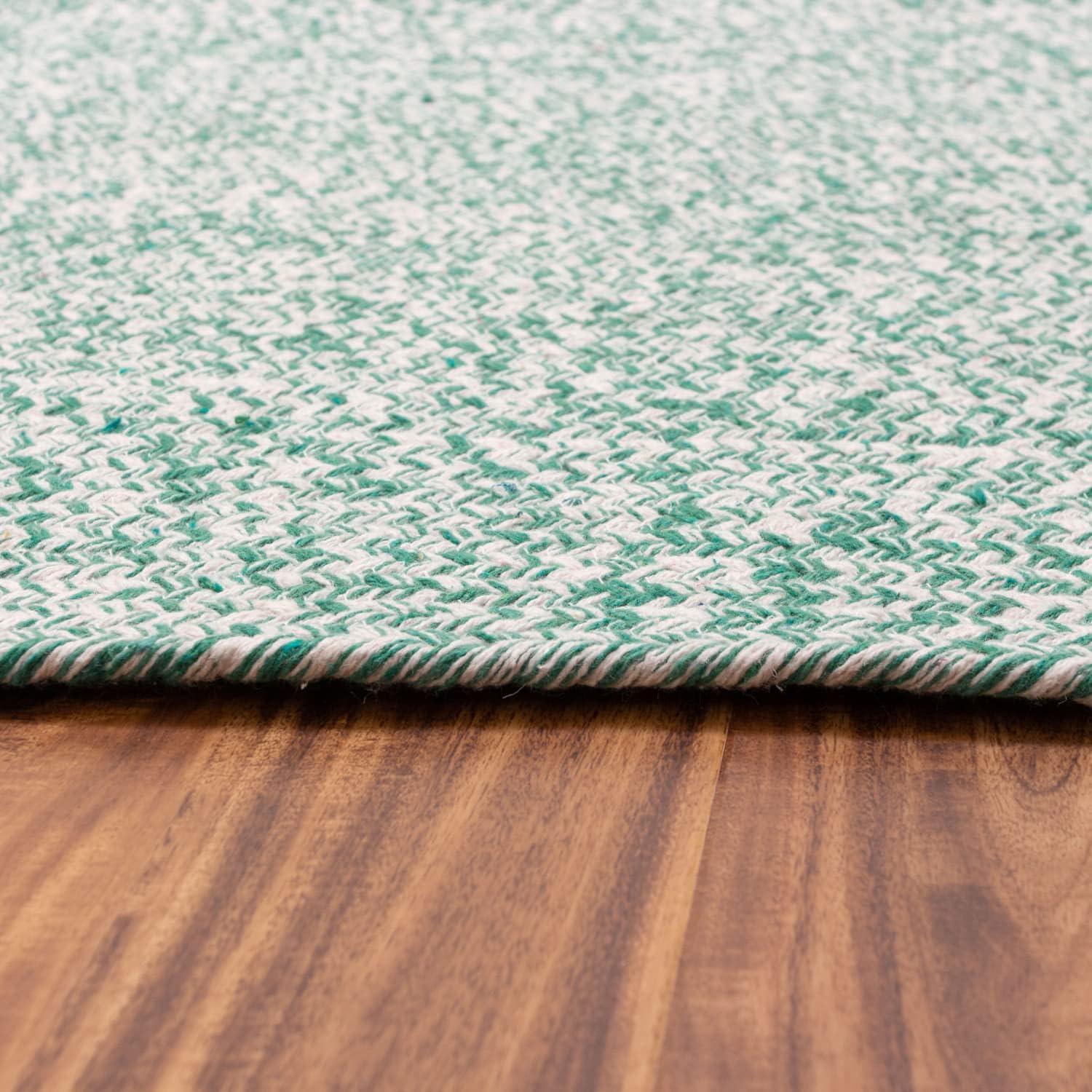 Hand Braided Farmhouse Green Reversible Area Rug