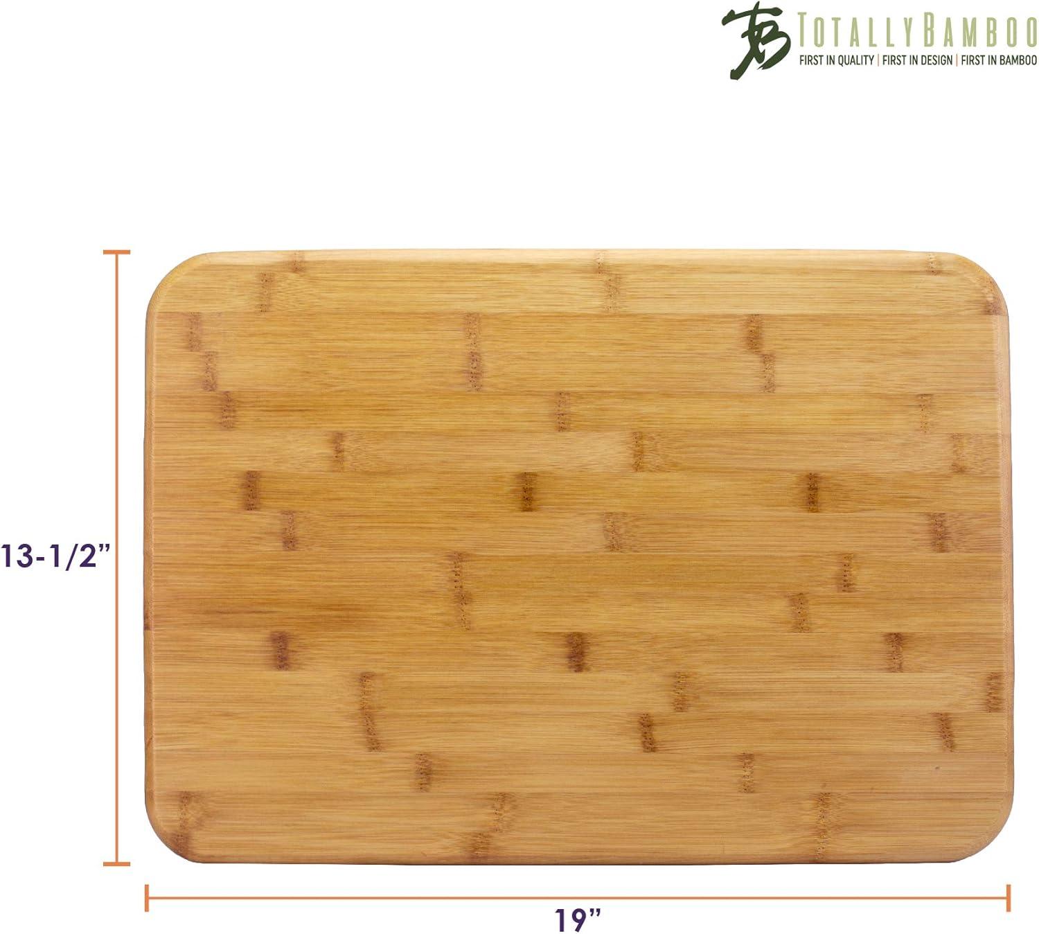 Eco-Friendly Bamboo Footed Chopping Block, 19" x 13.5"