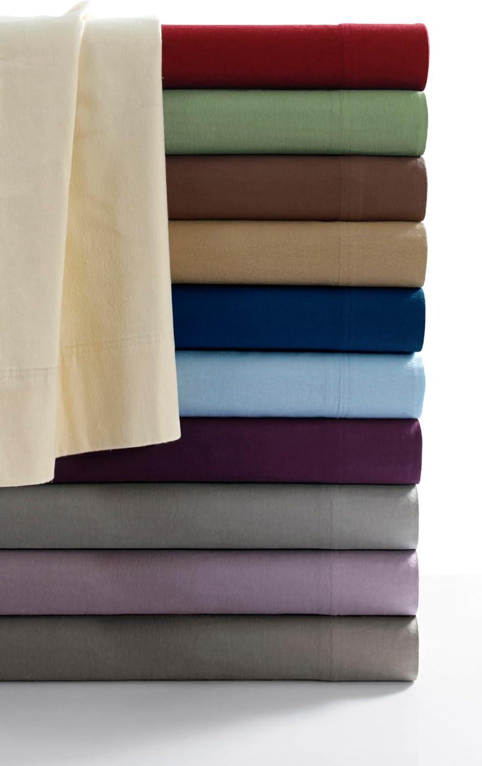 MARWAH CORPORATION Cotton Flannel Extra Deep Pocket Bed Sheet Set with Oversize Flat Sheet Dark Blue Full Flannel Plaid, Motif Traditional, Casual