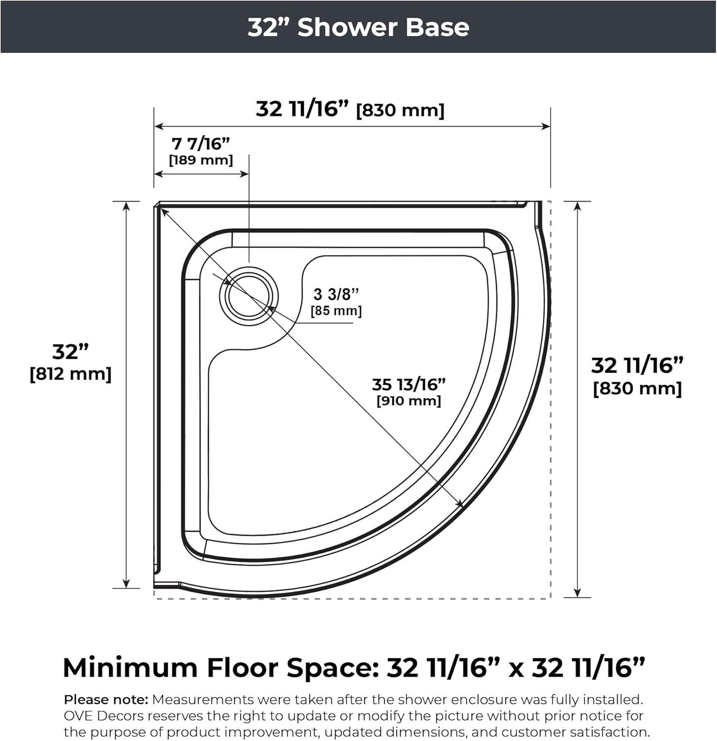 OVE Decors Breeze 33 in. Round Shower Kit w/ Clear, Base, Wall