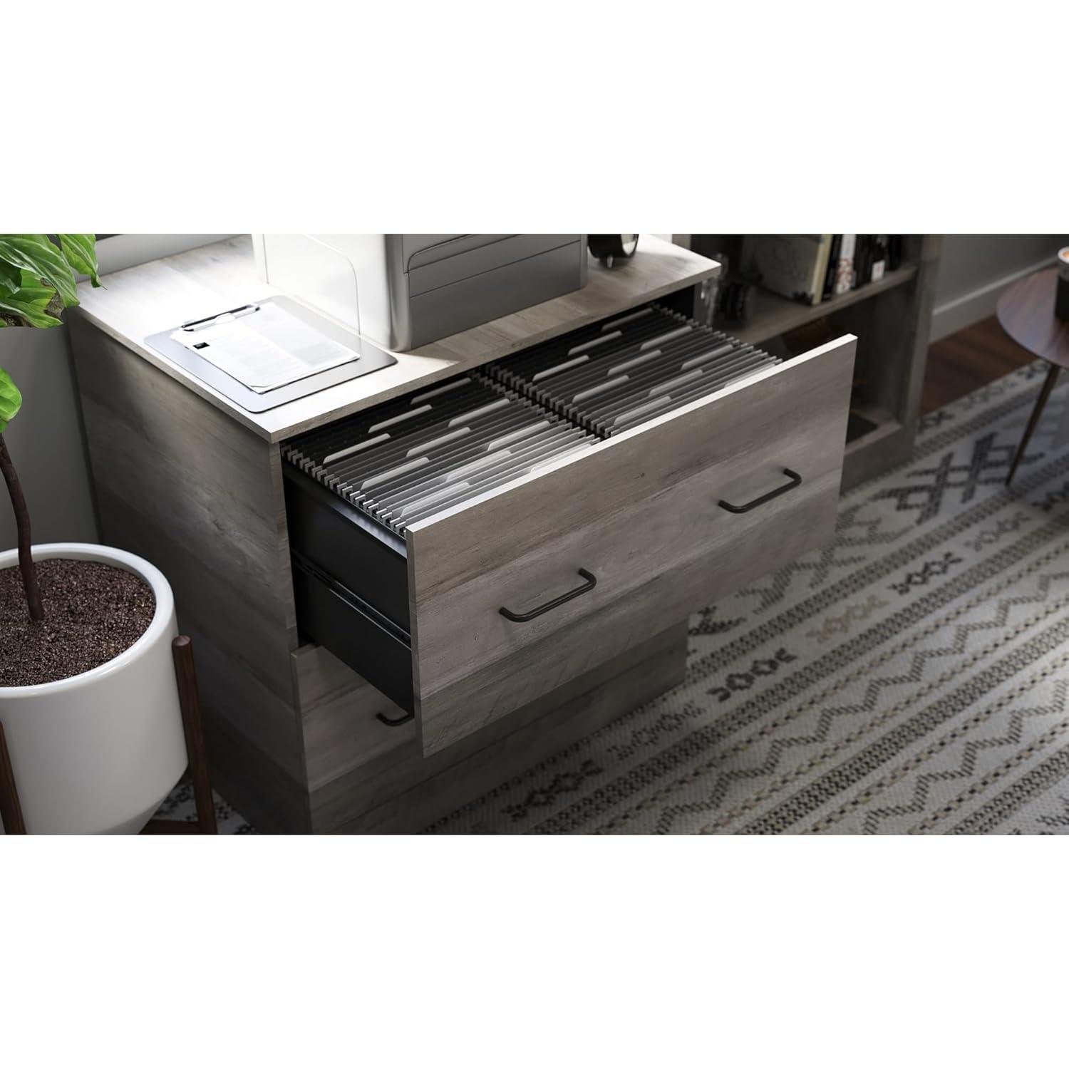 Realspace® Peakwood 30-1/2"W x 21-4/5"D Lateral 2-Drawer File Cabinet, Smoky Brown