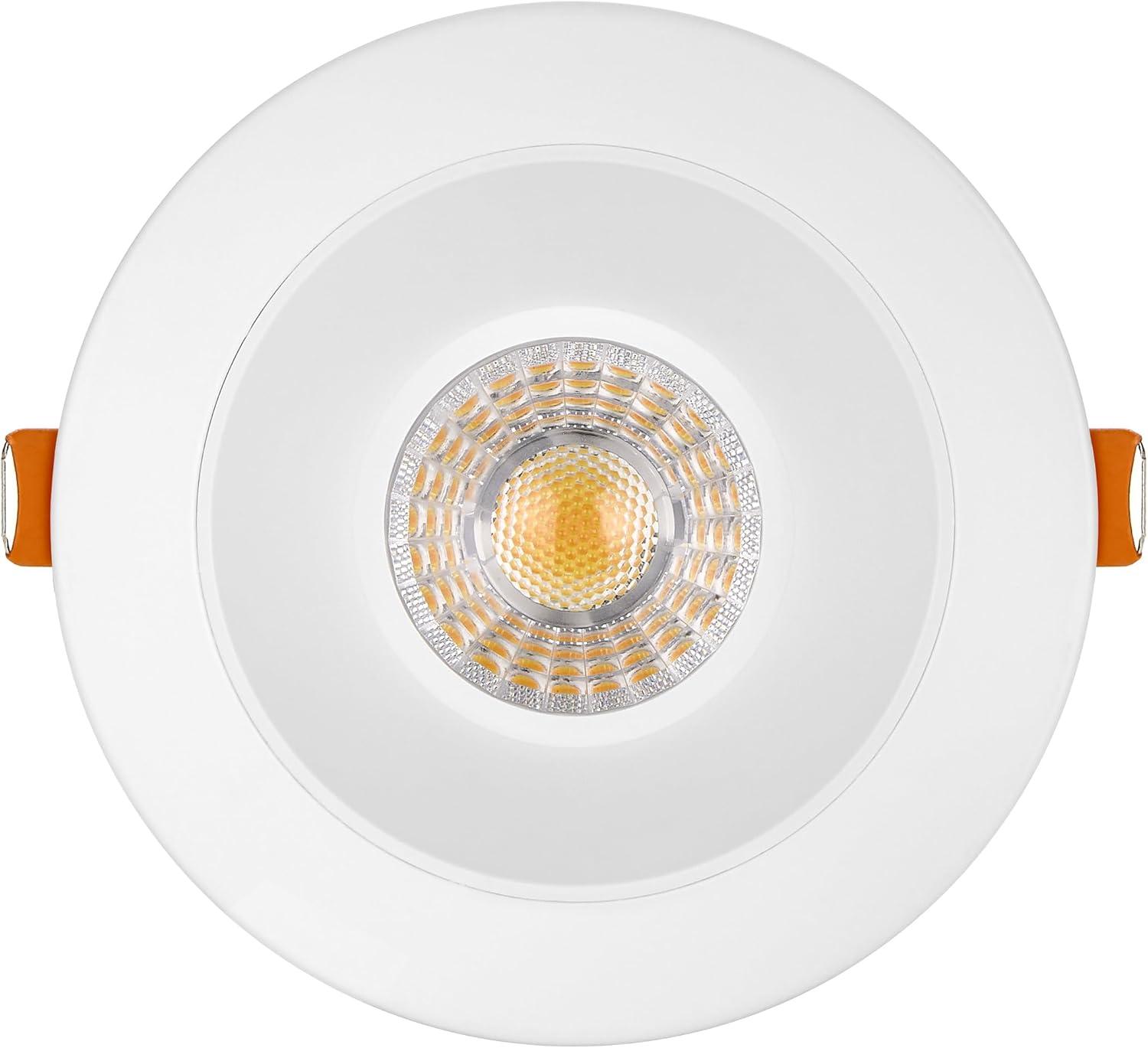 Maxxima 4 in. Ultra-Thin Recessed Anti-Glare LED Downlight Canless IC Rated 1200 Lumens 5 Color Temperature Selectable 2700K/3000K/3500K/4000K/5000K Dimmable White Trim, 90 CRI, Junction Box Included