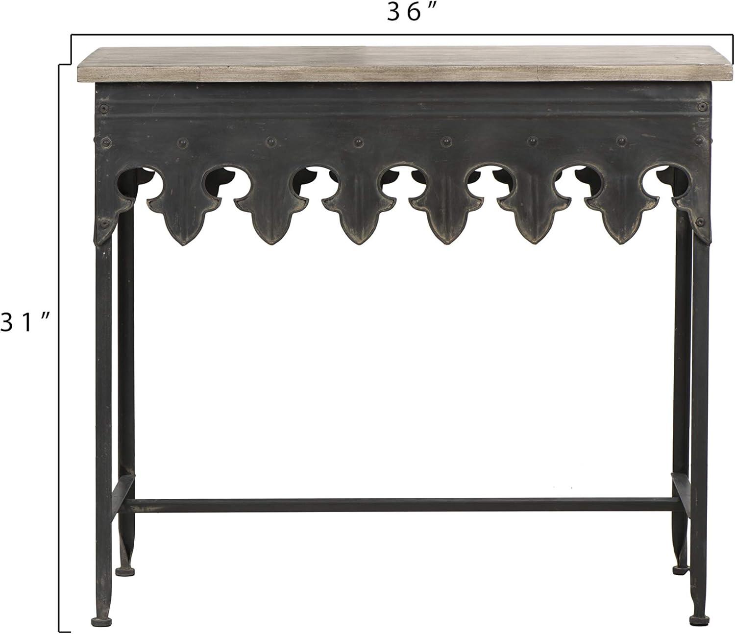 Storied Home Rustic Console Table Black: Vintage Iron & Fir Wood, Entryway Hallway Furniture
