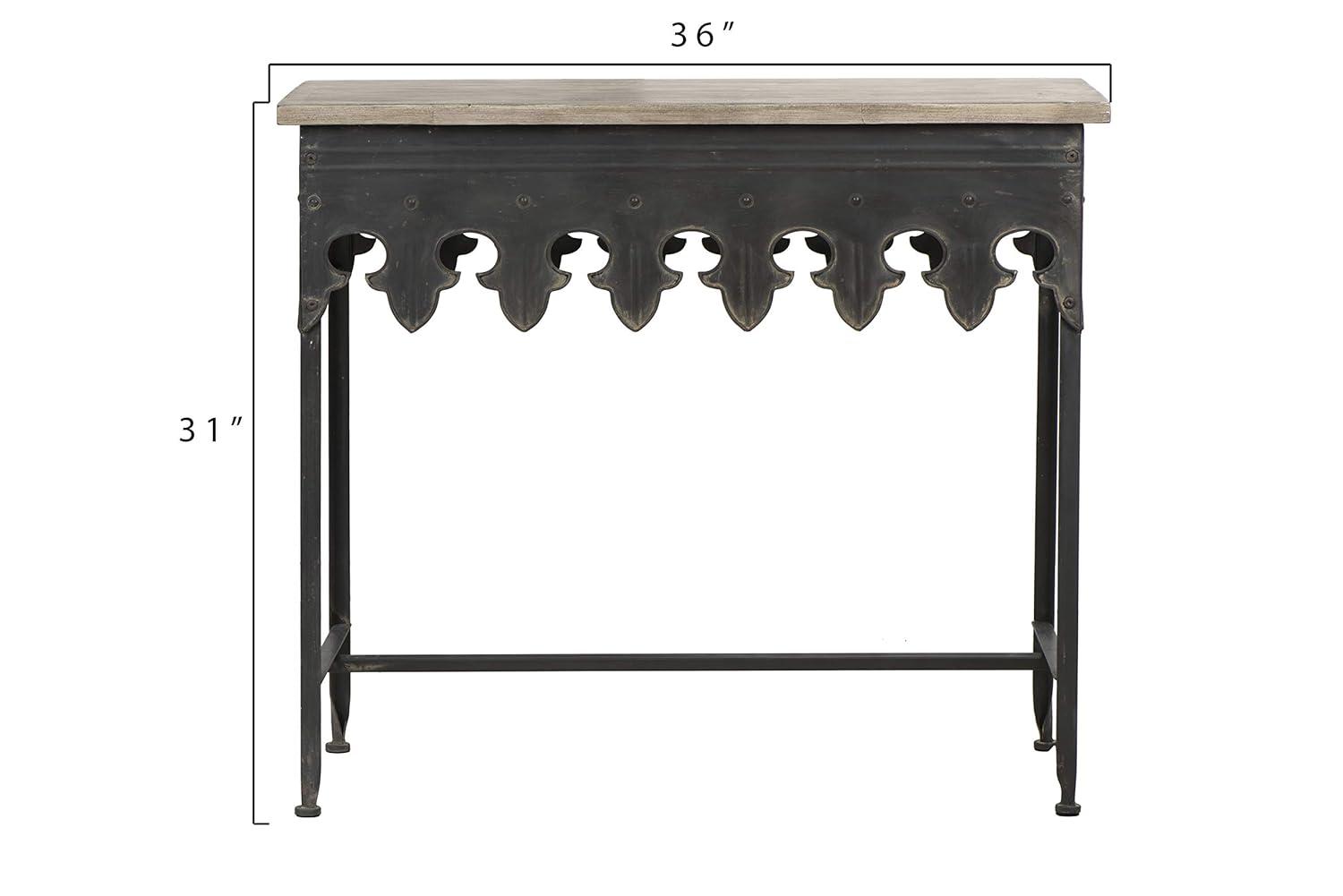 Storied Home Rustic Console Table Black: Vintage Iron & Fir Wood, Entryway Hallway Furniture