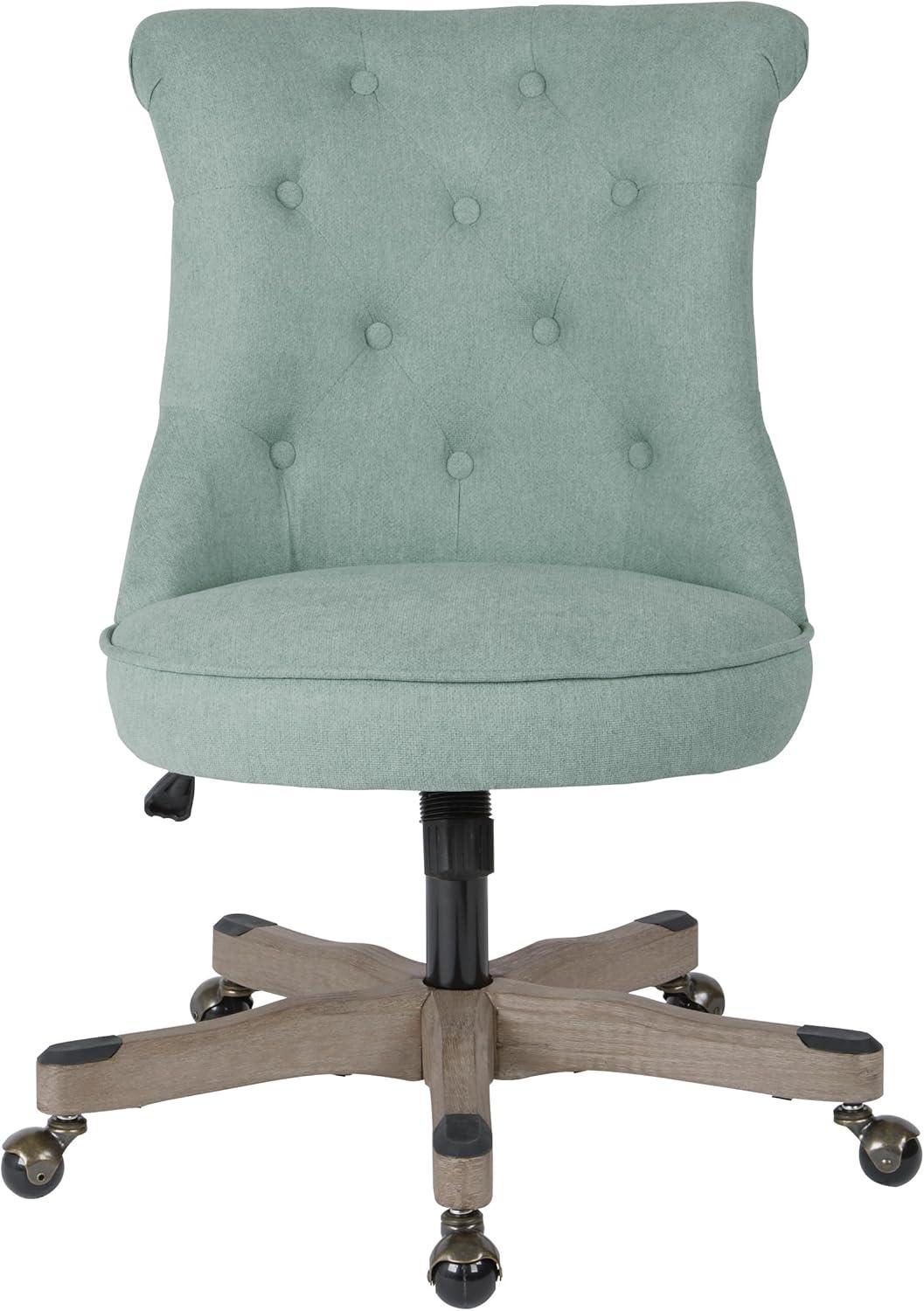 Mist Fabric Armless Swivel Office Chair