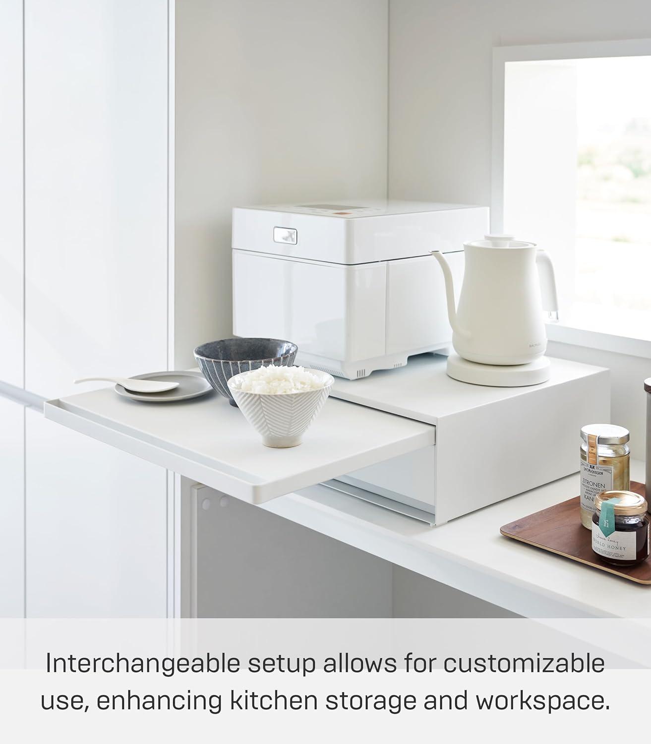 Yamazaki Home Yamazaki Home Countertop Drawer With Pull-Out Shelf, Steel, Holds 37 Lbs