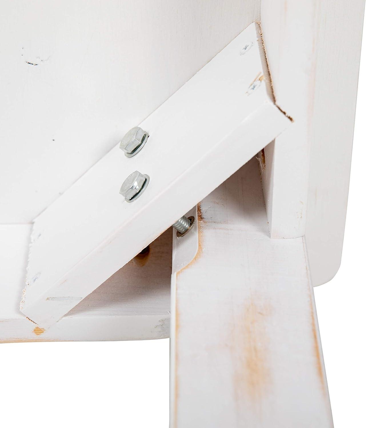 Flash Furniture HERCULES Series 46" x 30" Rectangular Antique Rustic White Solid Pine Farm Dining Table