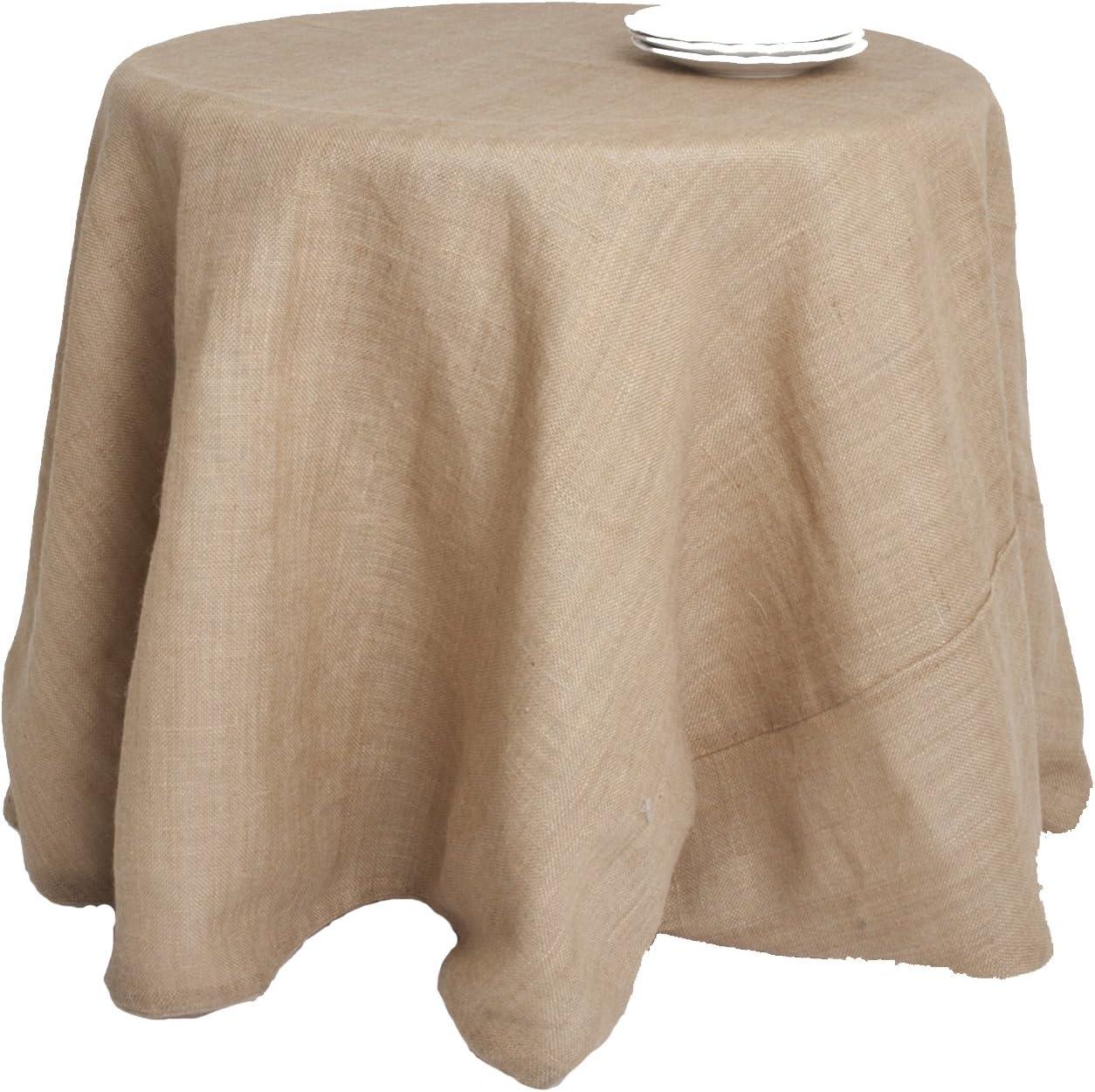 96" ROUND Natural BURLAP TABLECLOTH Table Cover Wedding Party Catering rustic