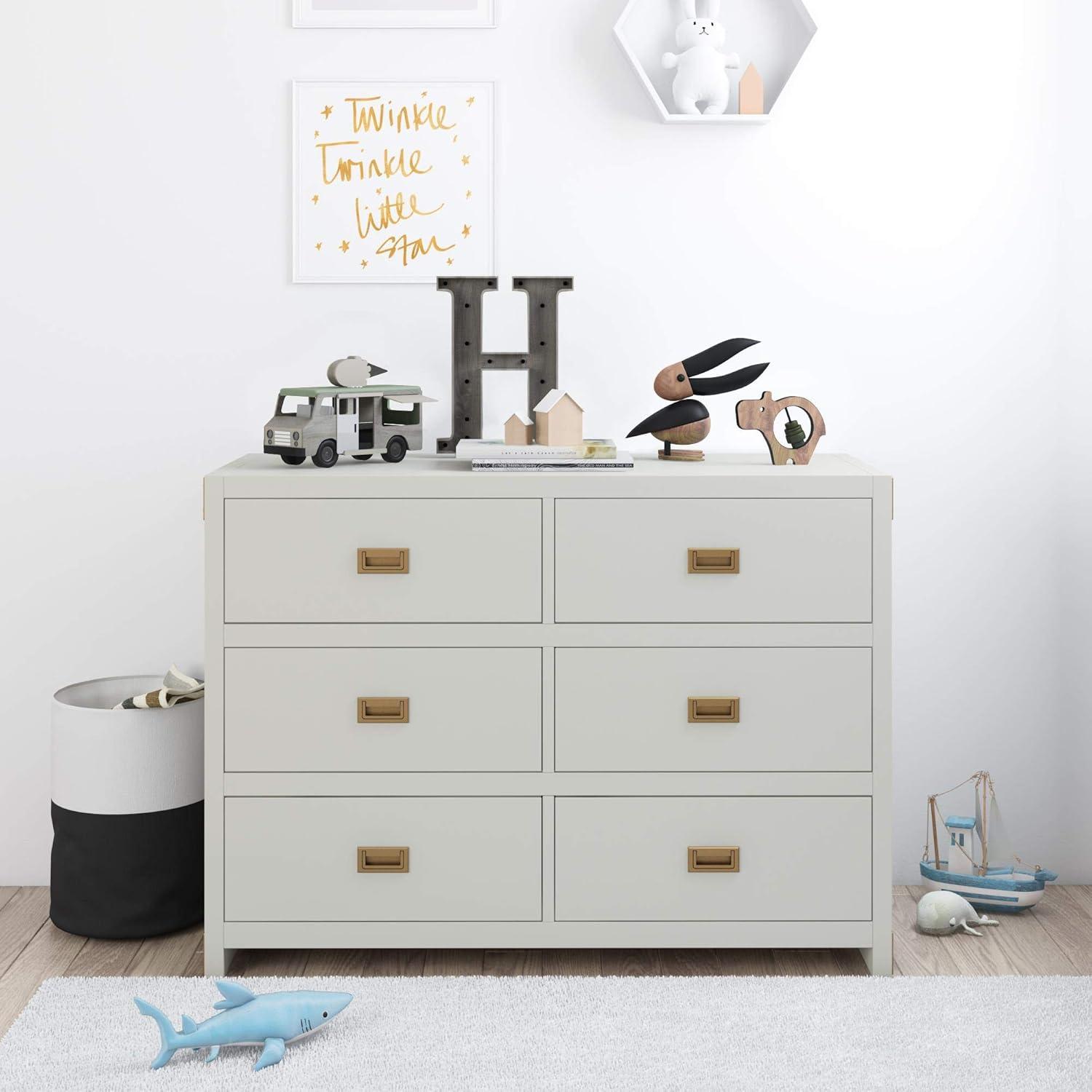 Baby Relax Miles 6-Drawer Dresser, Soft Gray