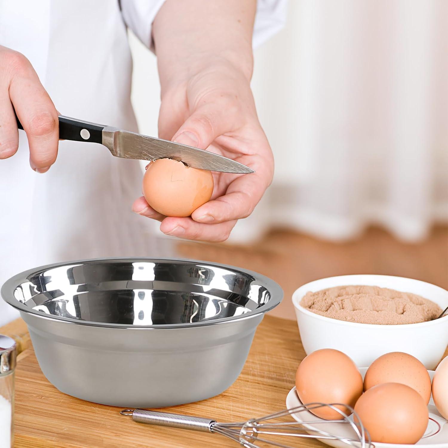 7.55" Stainless Steel Mixing and Serving Bowl Set