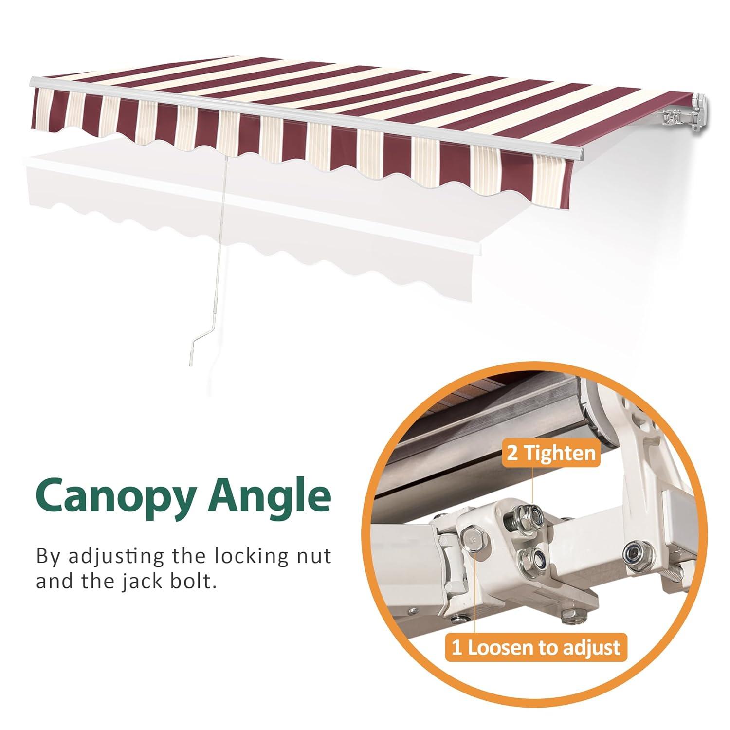 Newacme LLC Freeport Park Alvin 10 ft. W x 8 ft. D Retractable Patio Awning
