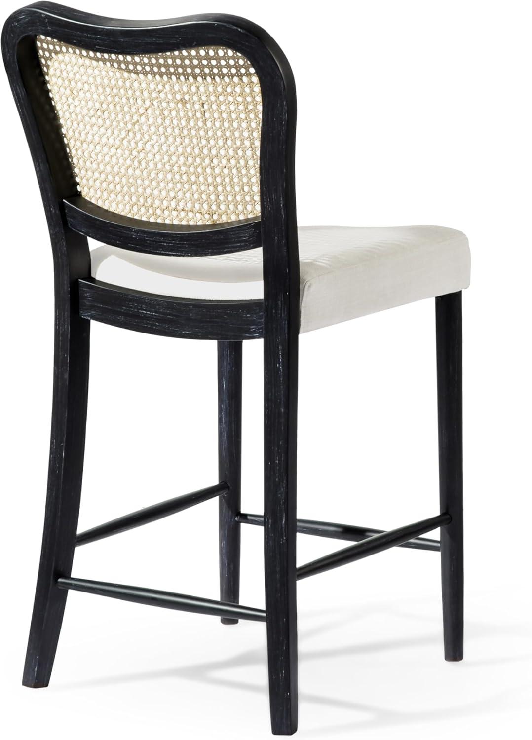 Maven Lane Vera High Back Fabric Counter Height Chair, Aged Brown/Clay