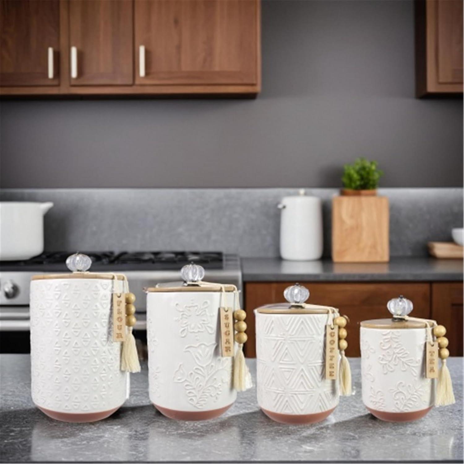 Love Happy Creations LLC Ceramic / Porcelain Jar - Set of 4 (Set of 4)