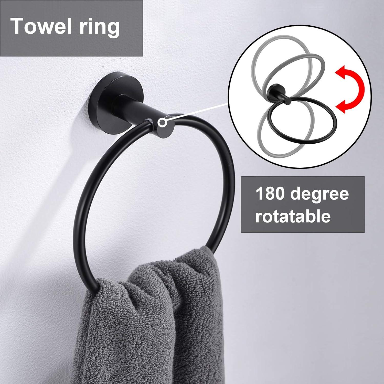 2-Piece Bath Hardware Set With Towel Ring Toilet Paper Holder Toilet Paper Roll Holder