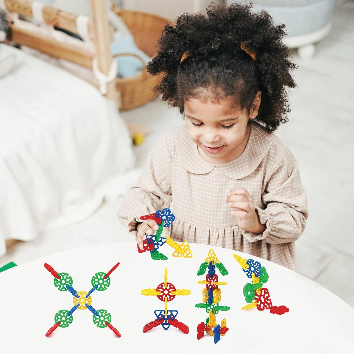 Play Build Interlinks Connector Building Toys, Interlocking Stem Toys for Boys and Girls, Baby and Toddler Toys, Creative Construction Stem Building Toys, Ages 3+