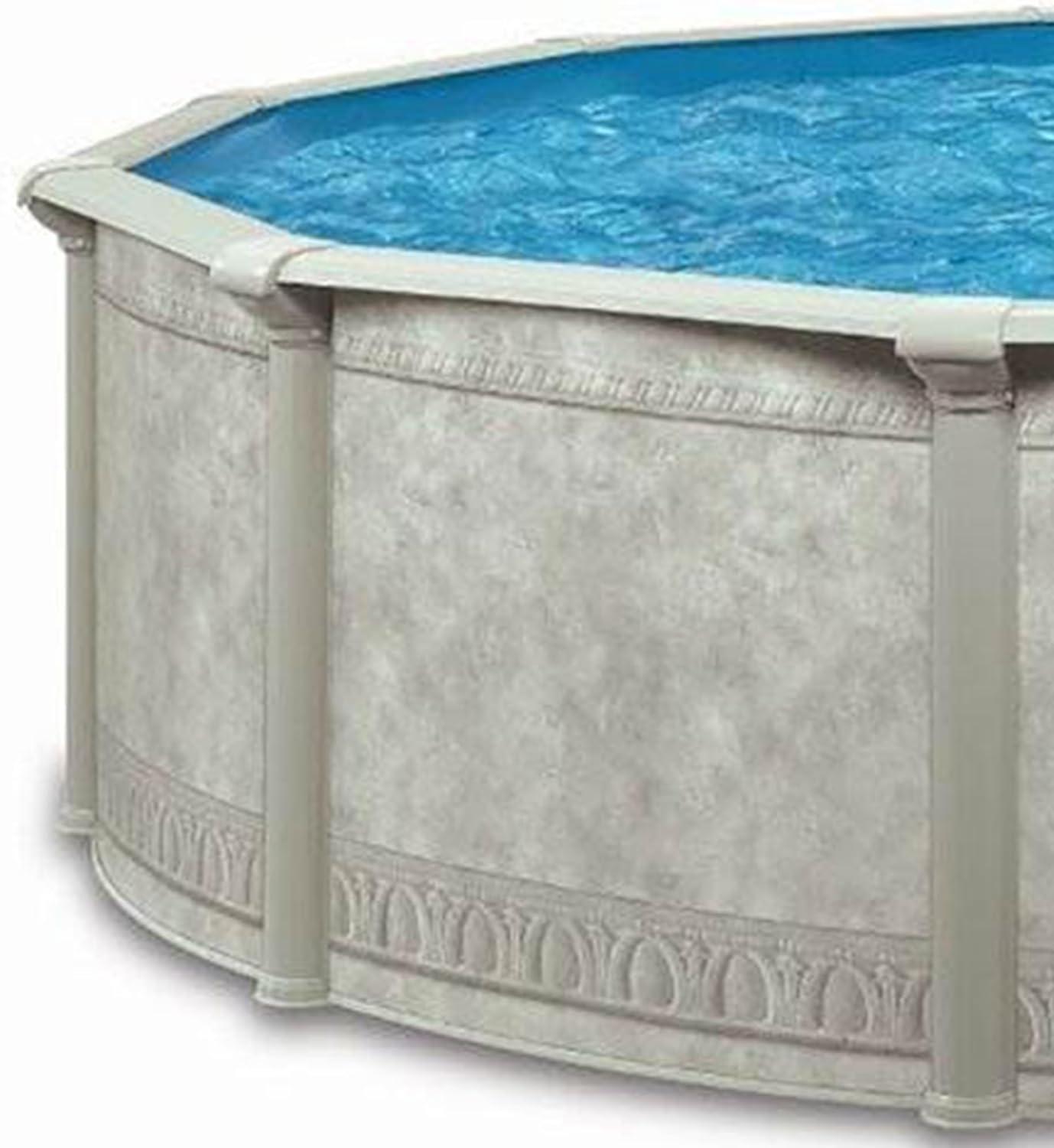 Aquarian Khaki Venetian 24' x 52" Steel Frame DIY 6- to 8-Person Above-Ground Backyard Pool – Pool Only (Accessories Sold Separately)
