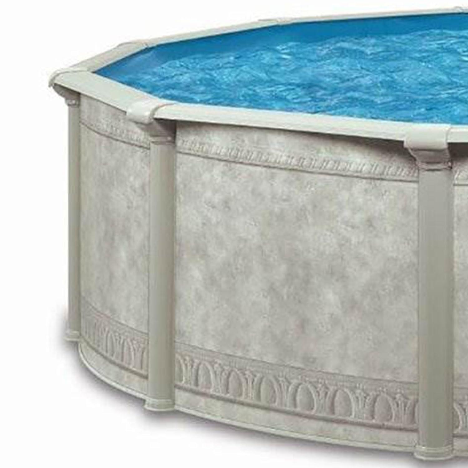 Aquarian Khaki Venetian 24' x 52" Steel Frame DIY 6- to 8-Person Above-Ground Backyard Pool – Pool Only (Accessories Sold Separately)