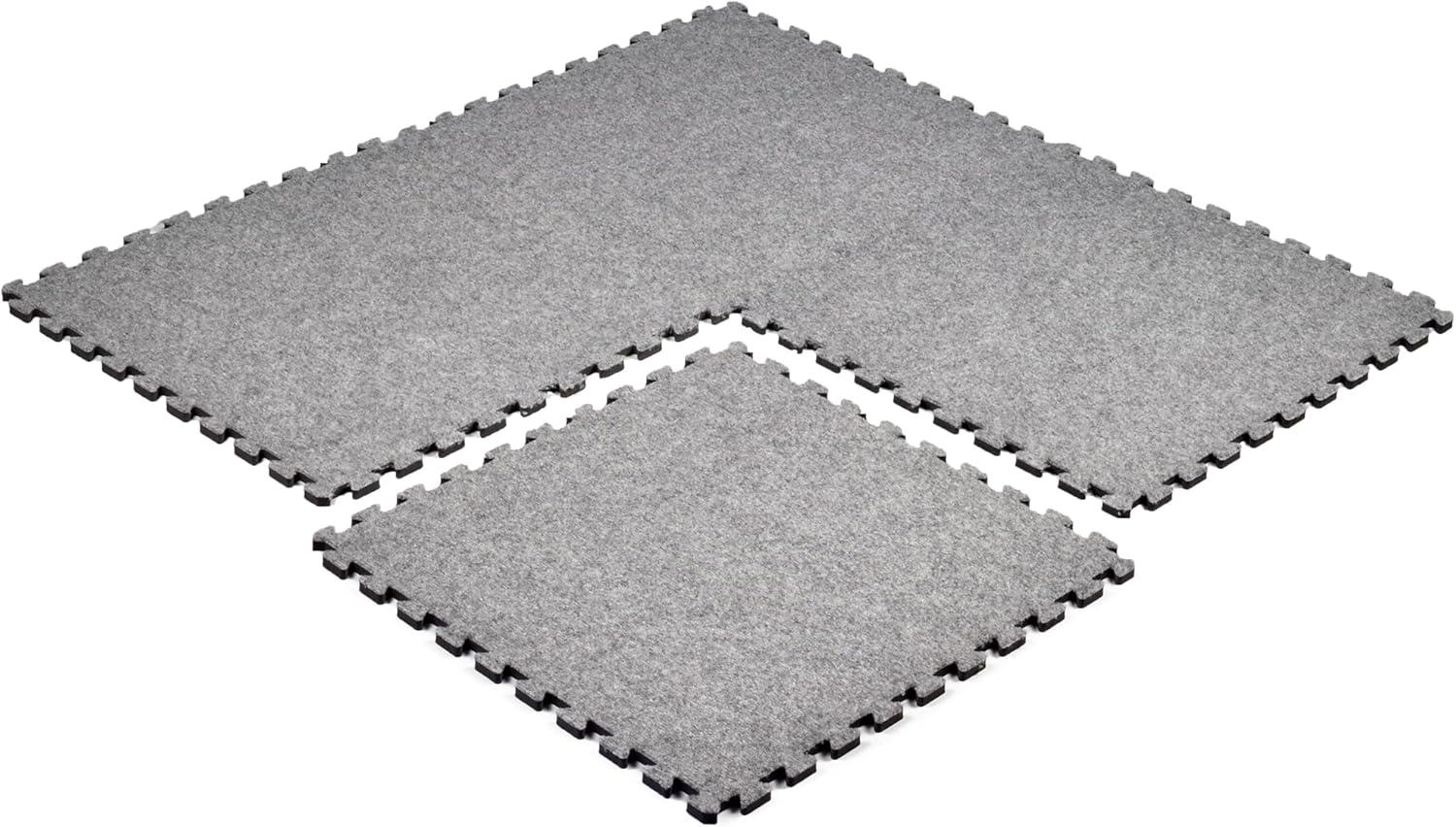 Royal Light Gray Polyester Interlocking Carpet Tiles 24x24