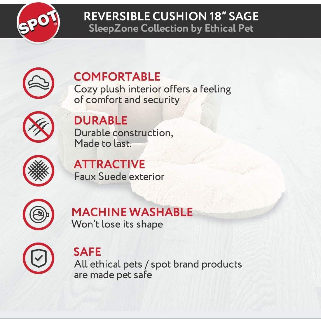 WorldWise Imports Reversible Faux Suede Cushion, 18" x 16" x 8", Sage