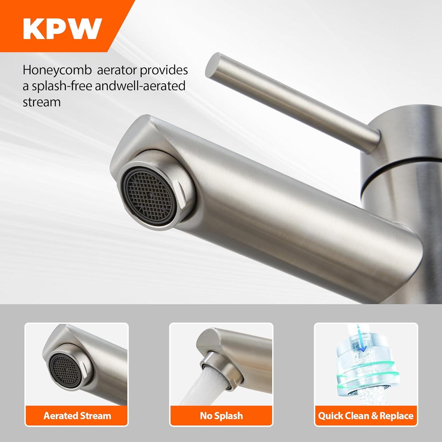 Bathroom Sink Faucet One Hole,Lavatory Tap for Basin,Matte Black Bathroom Sink Faucet with Metal Pop Up Drain Assembly， Bathroom Faucet 1 Hole with 3 Hole Deck Plate