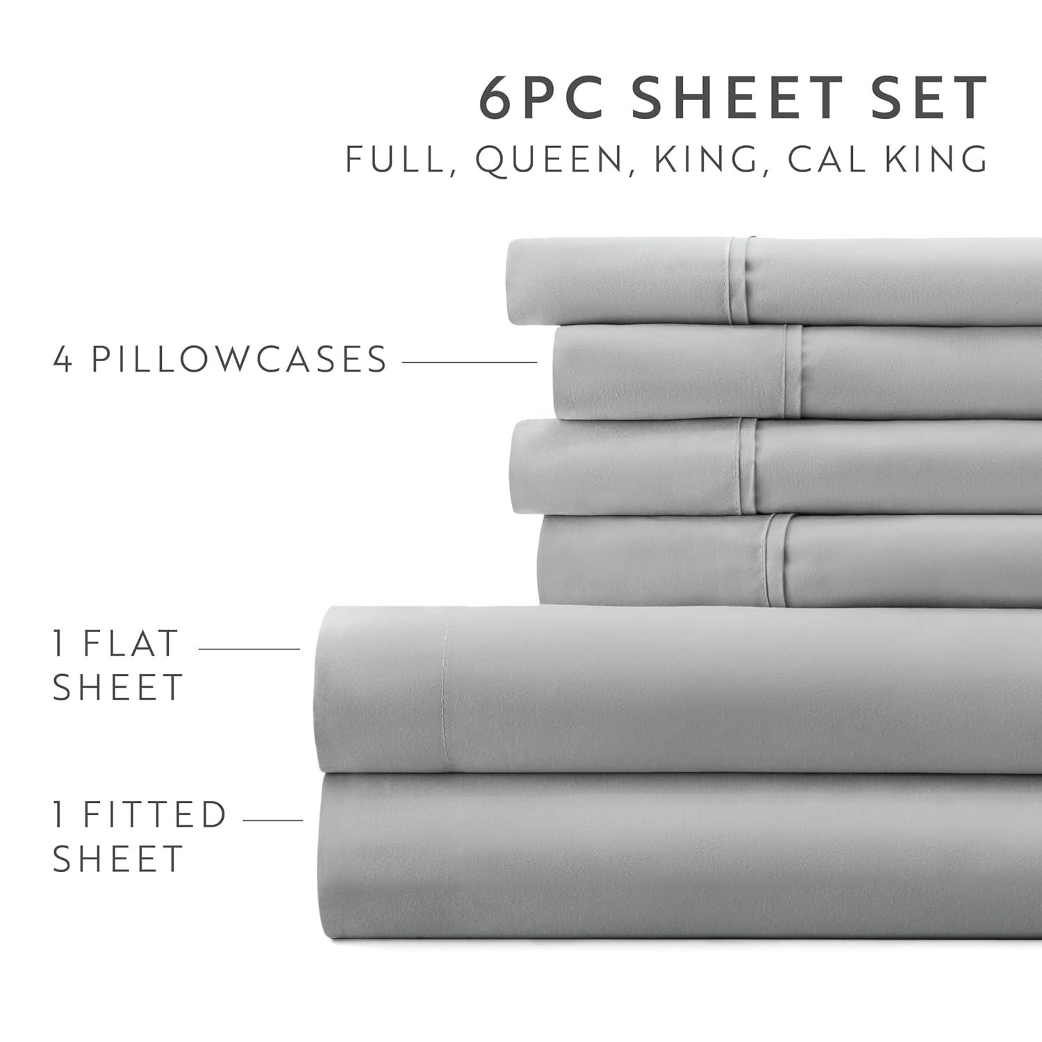 Simply Soft 6-Piece Wrinkle Free Microfiber Sheet Set with 16" Deep Pockets!