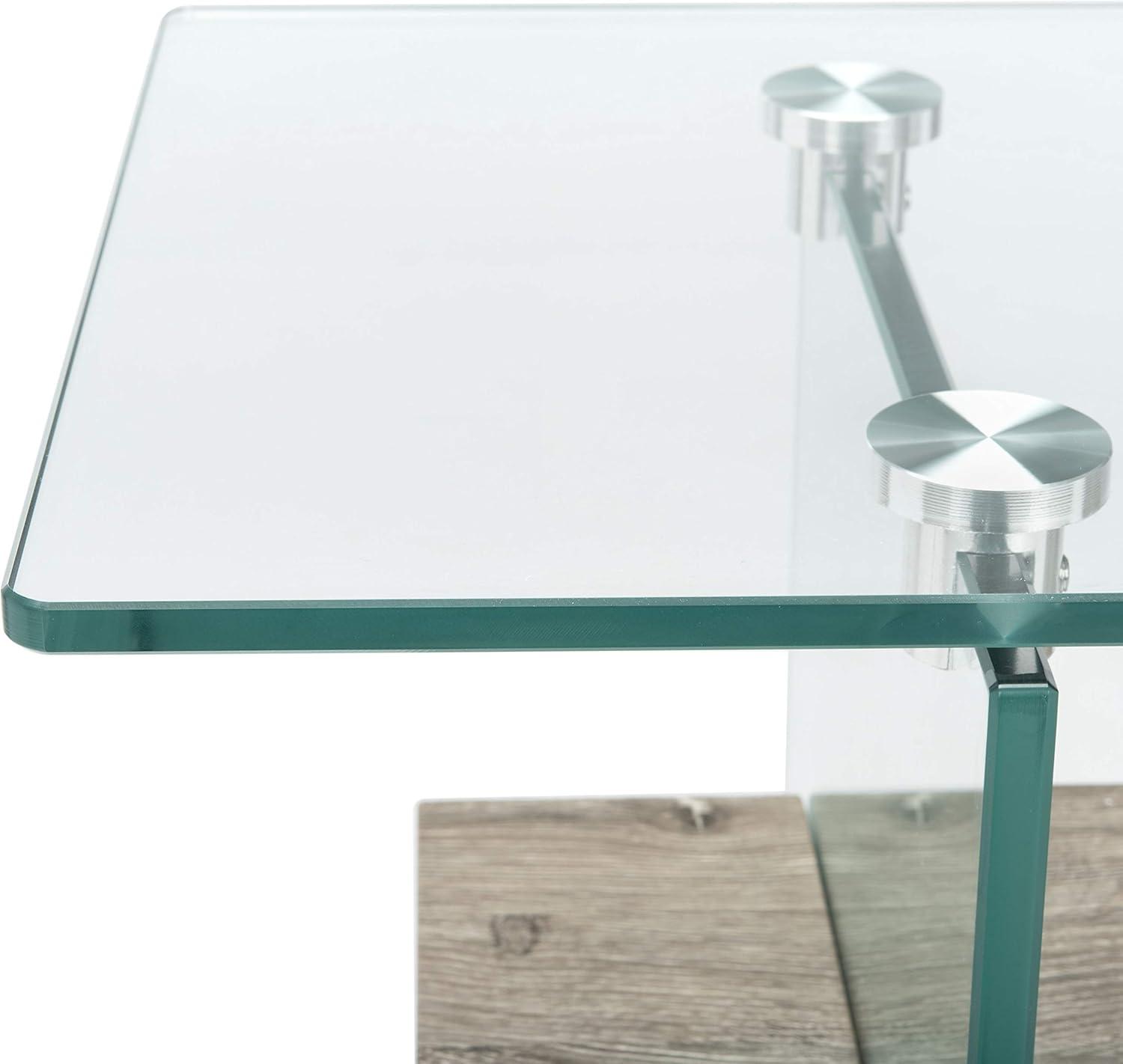 Kayley Console Table - Glass/Grey Oak - Safavieh