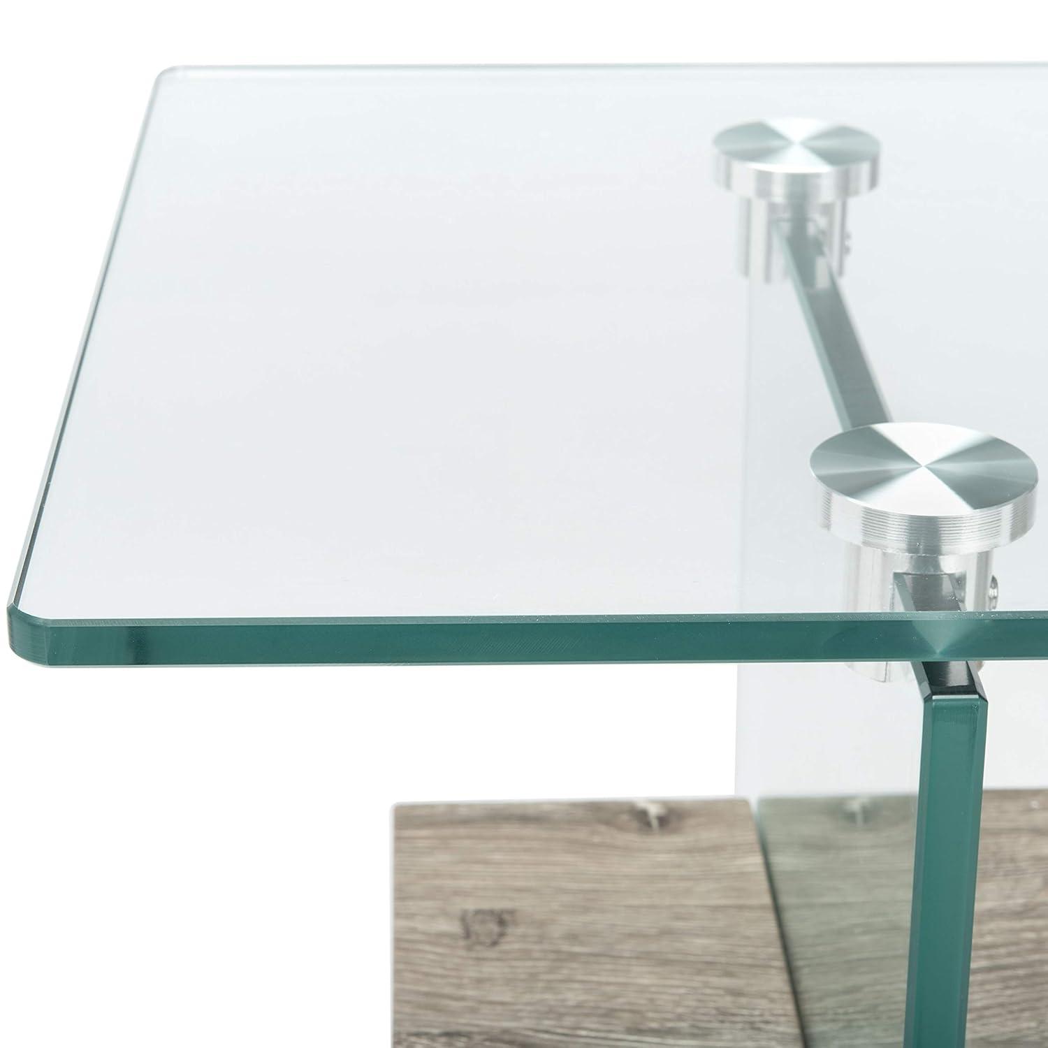 Kayley Console Table - Glass/Grey Oak - Safavieh