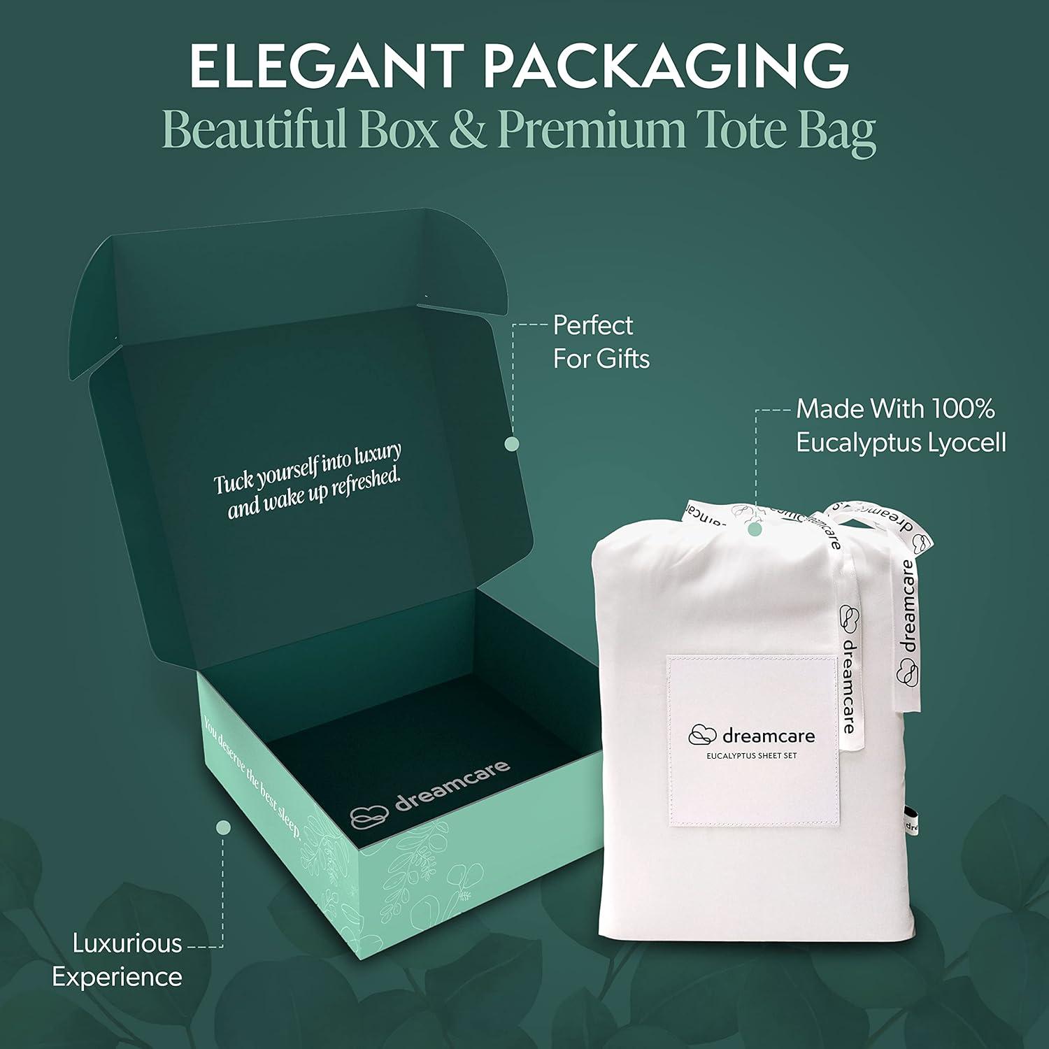 DREAMCARE - Bed Sheets Set - Queen Size Sheet with Side Pocket - 4pcs Set, 15 inches, Dark Gray