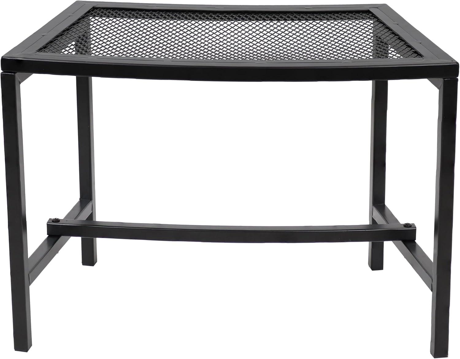 Sunnydaze Outdoor Lightweight and Portable Metal Patio Side End Table or Backless Bench Seat with Mesh Top - 23"