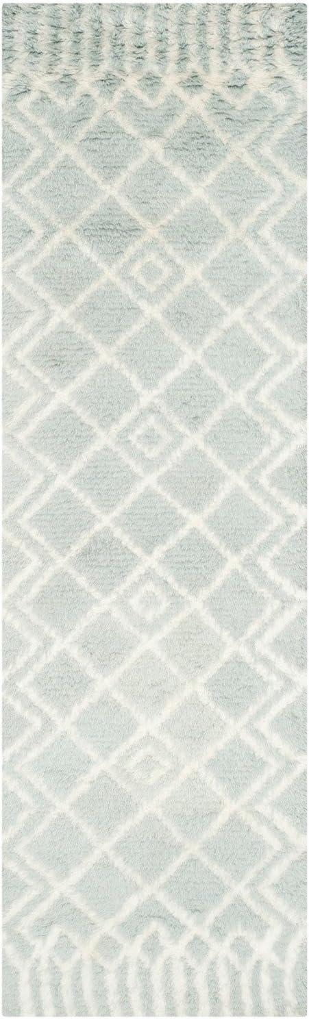 SAFAVIEH Casablanca Wilmer Abstract Shag Area Rug, Ivory/Green, 6' x 9'