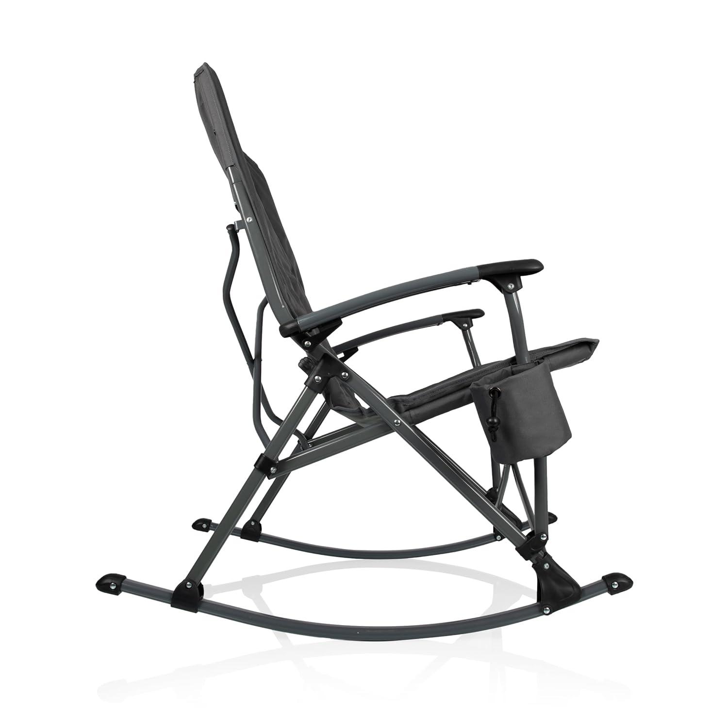 Picnic Time Outdoor Rocking Camp Chair - Navy Blue