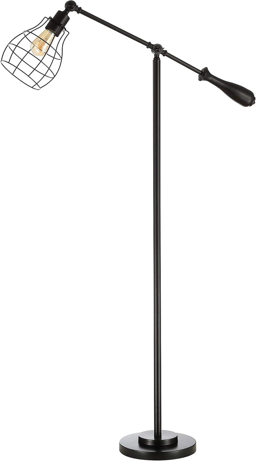 Edison Adjustable Black Metal Industrial Floor Lamp 59.5"