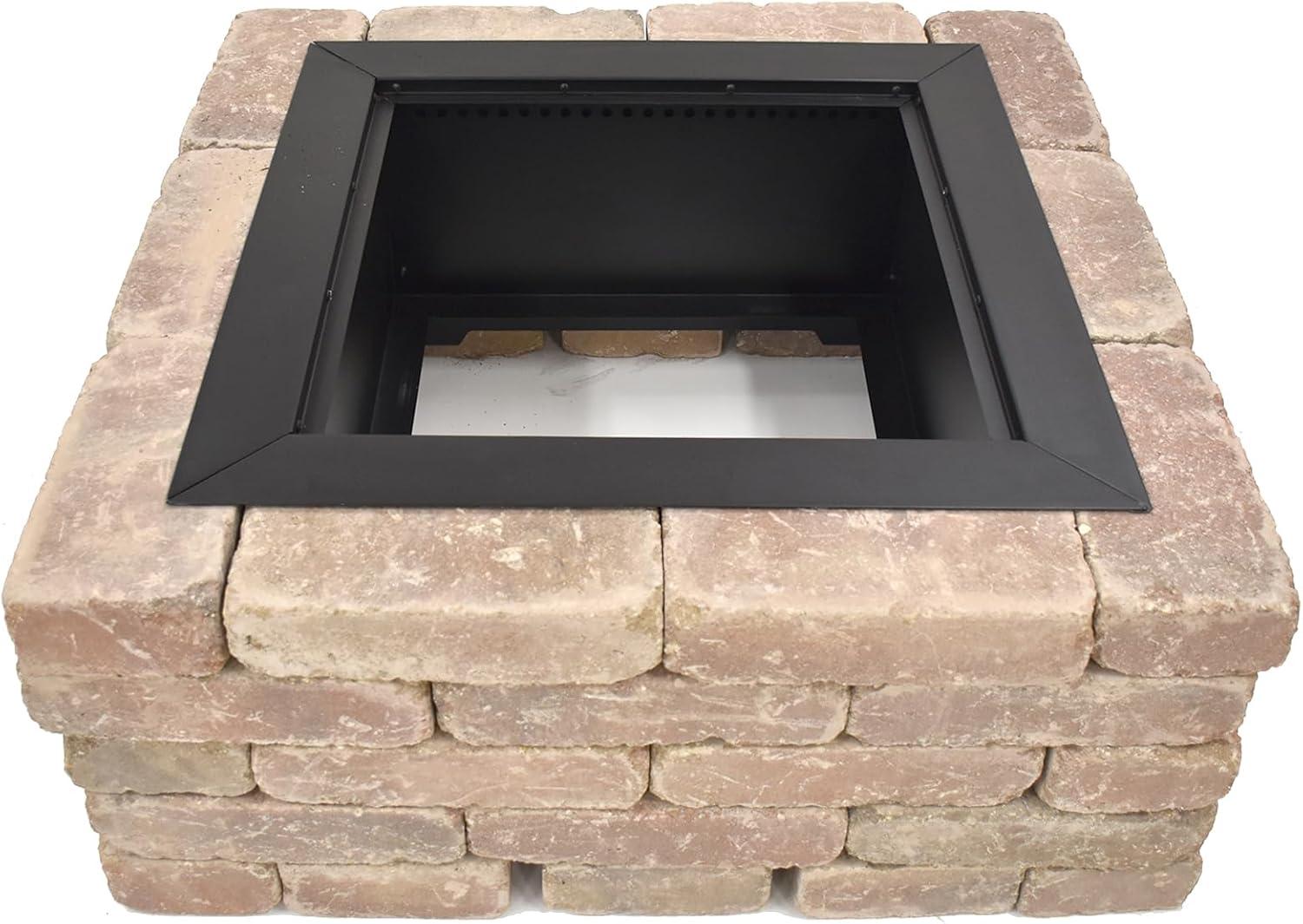 Phoenix 28" Black Steel Square Smokeless Fire Pit Insert