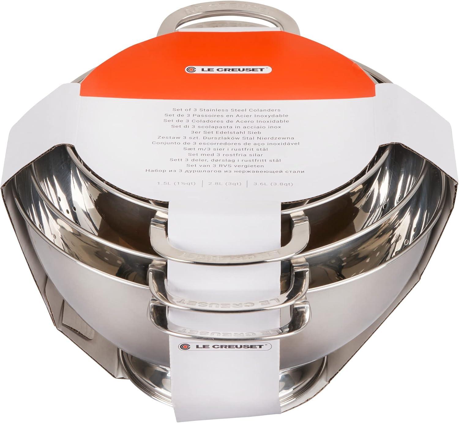 Le Creuset Stainless Steel Colanders, Set of 3