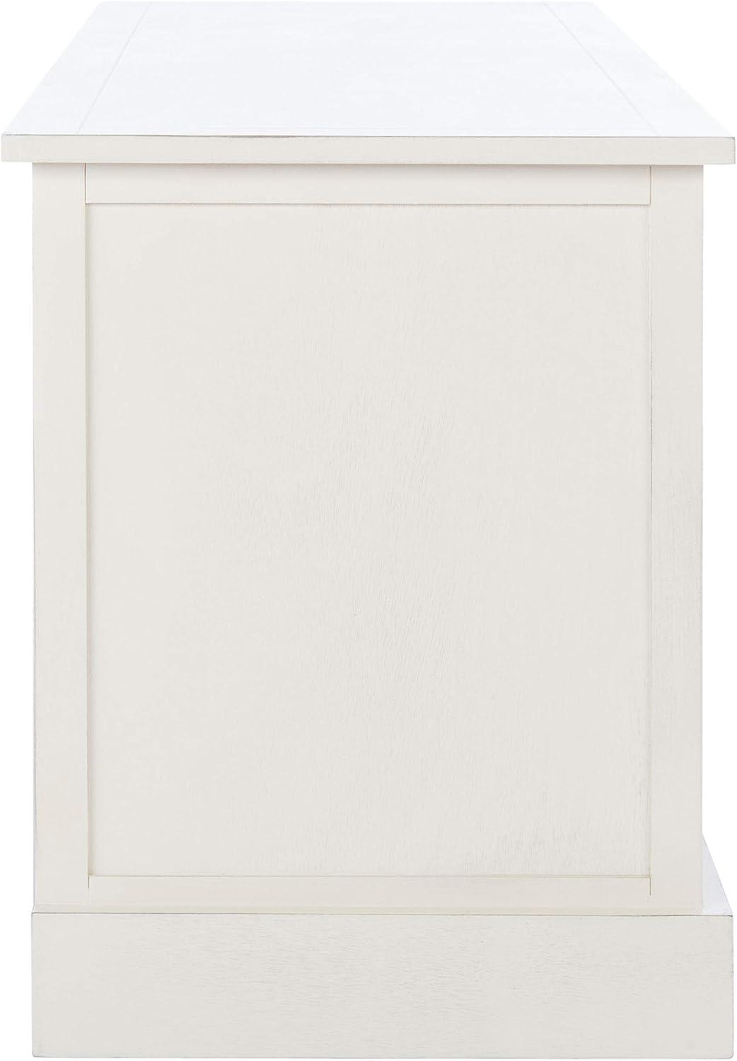 SAFAVIEH Landers Solid Classic 3 Drawer Storage Bench, Distressed White