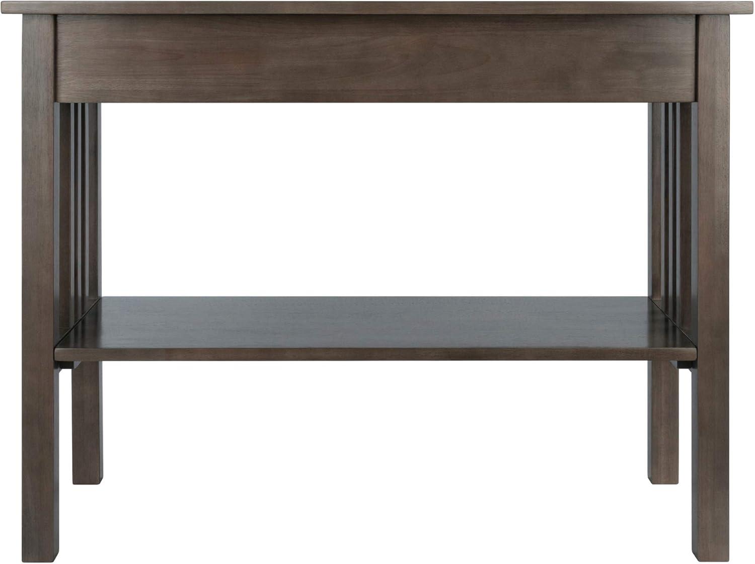 Stafford Console Hall Table Oyster Gray - Winsome: Modern Sofa Table with Storage Shelf & Drawer