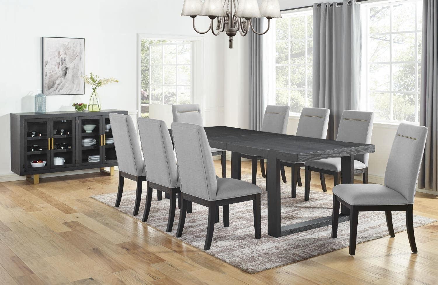 Yves Black Reclaimed Wood Extendable Dining Table for Eight