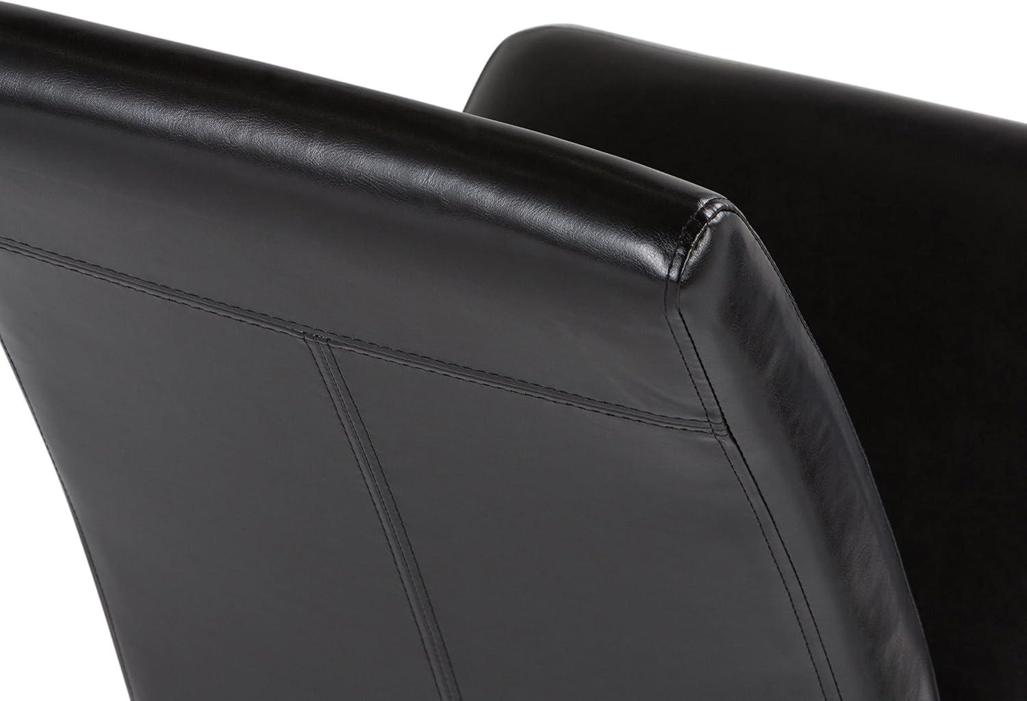 Acadian Midnight Black Faux Leather Upholstered Parsons Side Chair