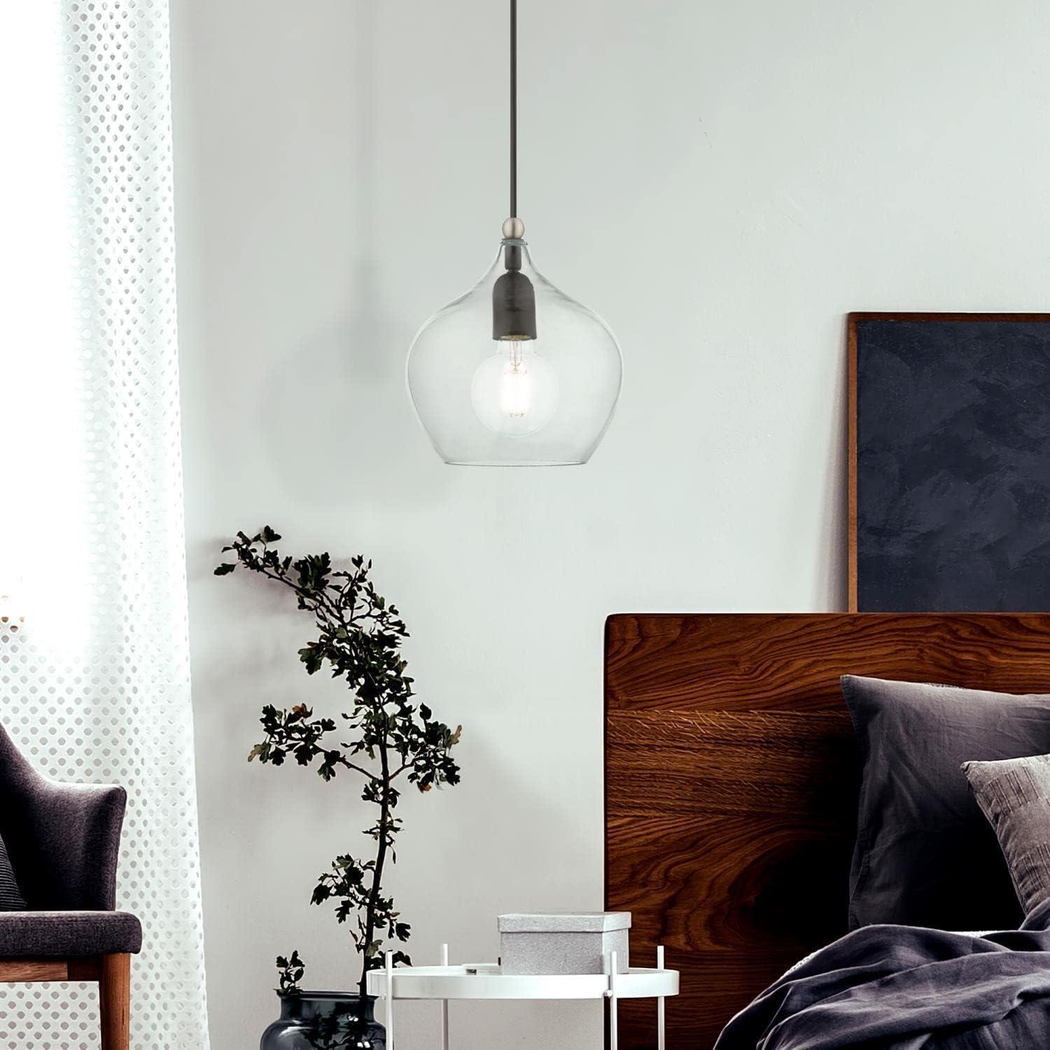Livex Lighting Aldrich 1 - Light Pendant in  Black/Brushed Nickel