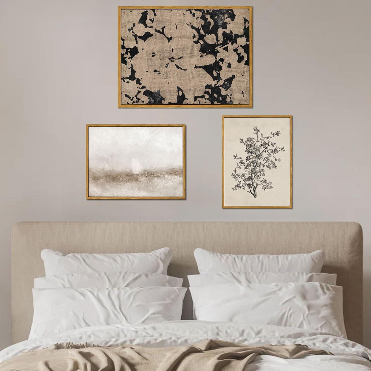 Vintage Botanical Wall Art Prints - Black and White Sketch Art Decor - Antique Pictures and Rustic Paintings for Living Room Bedroom - 12"x16" Unframed