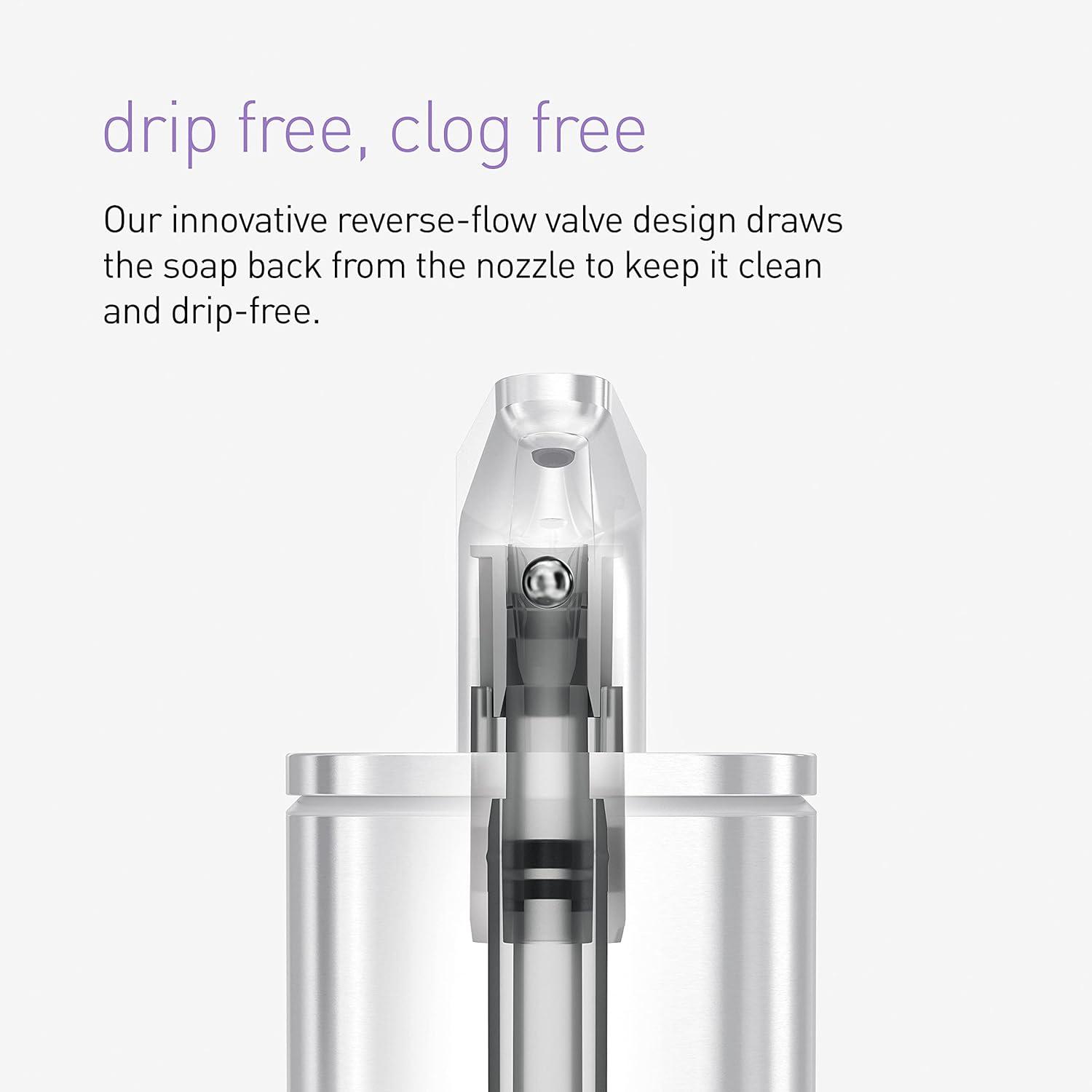 Simplehuman 16oz Pulse Pump, Kitchen Hand Soap Dispenser, Brushed Stainless Steel