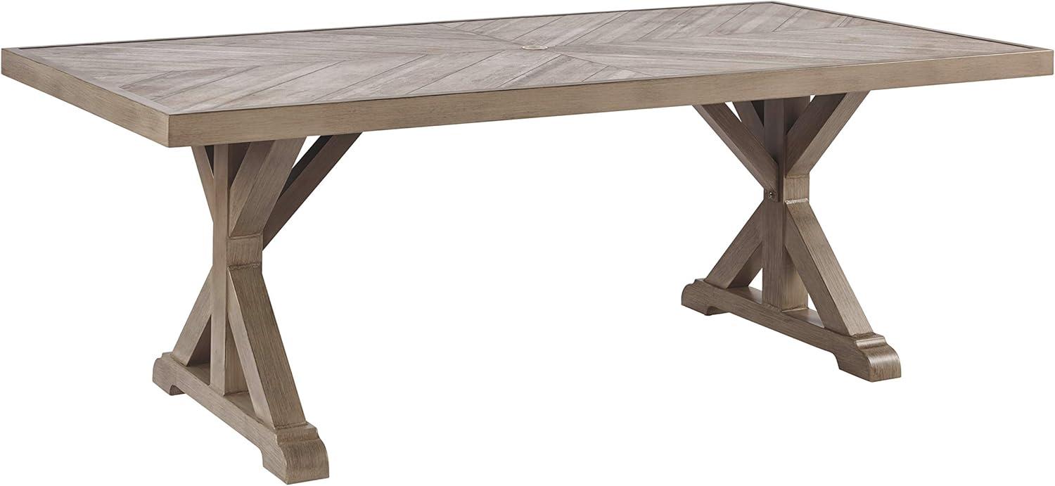 Beachcroft Beige Aluminum and Porcelain Rectangular Dining Table