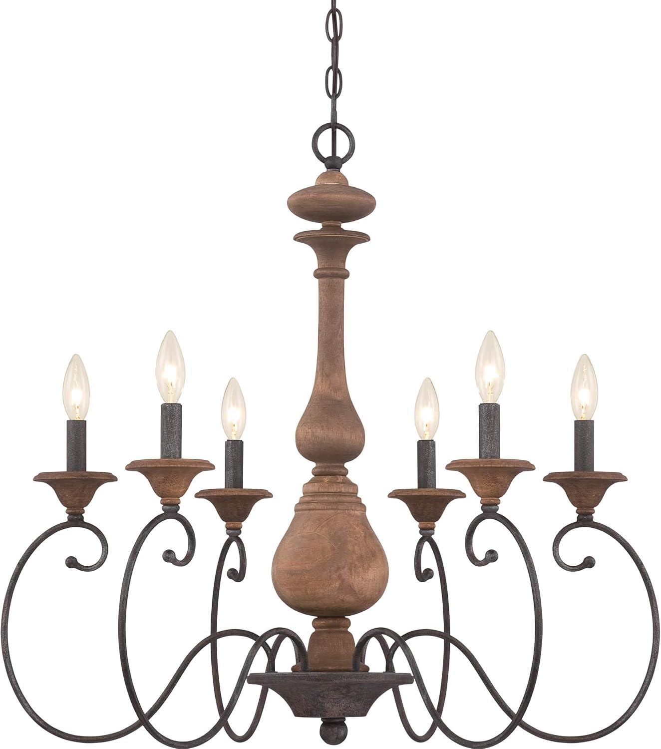 Quoizel Lighting Auburn 6 - Light Chandelier in  Rustic Black