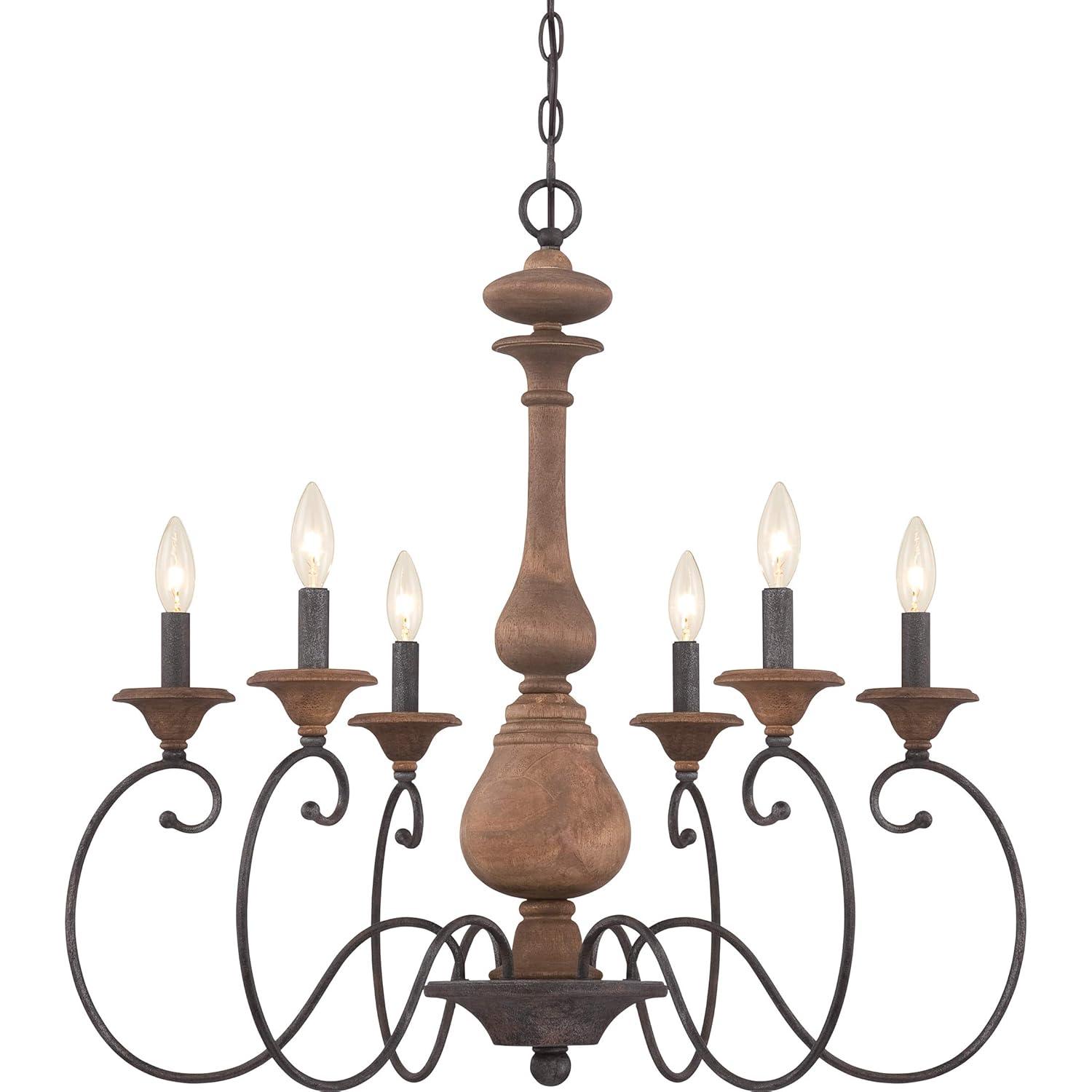 Quoizel Lighting Auburn 6 - Light Chandelier in  Rustic Black