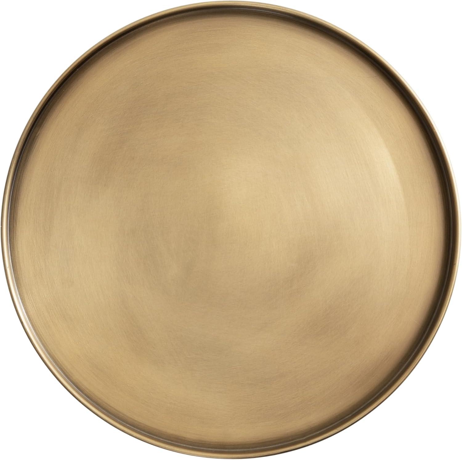 Kate and Laurel Tira Round Side Table, 14x14x24, Walnut Brown