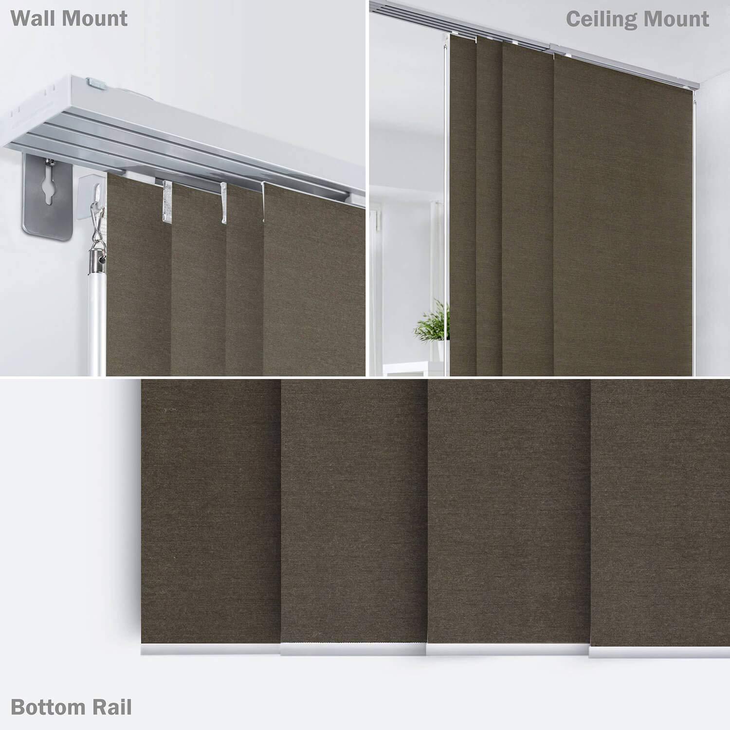 Adjustable Blackout Woven Fabric Panel Track Blinds, 45.8"-86" W x 96" H