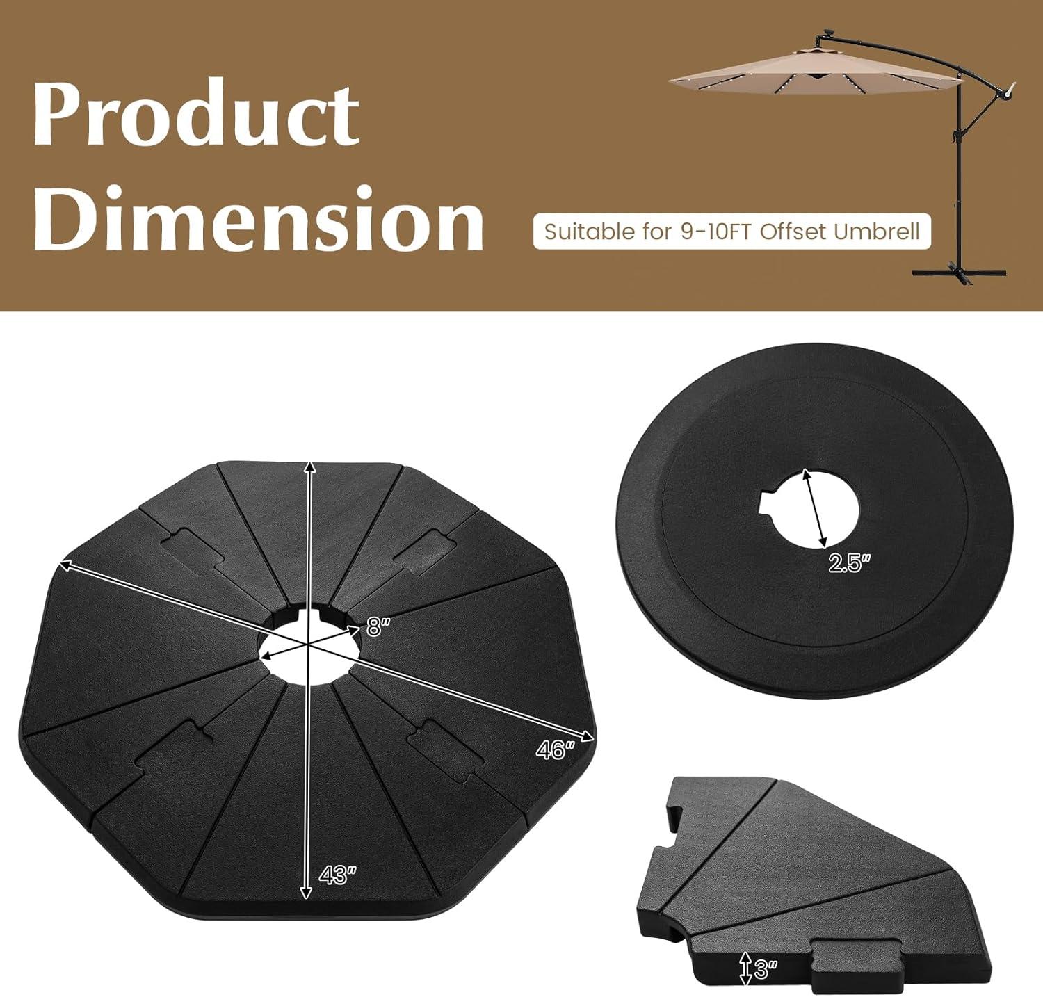 Heavy Duty Black Metal and HDPE Fillable Umbrella Base